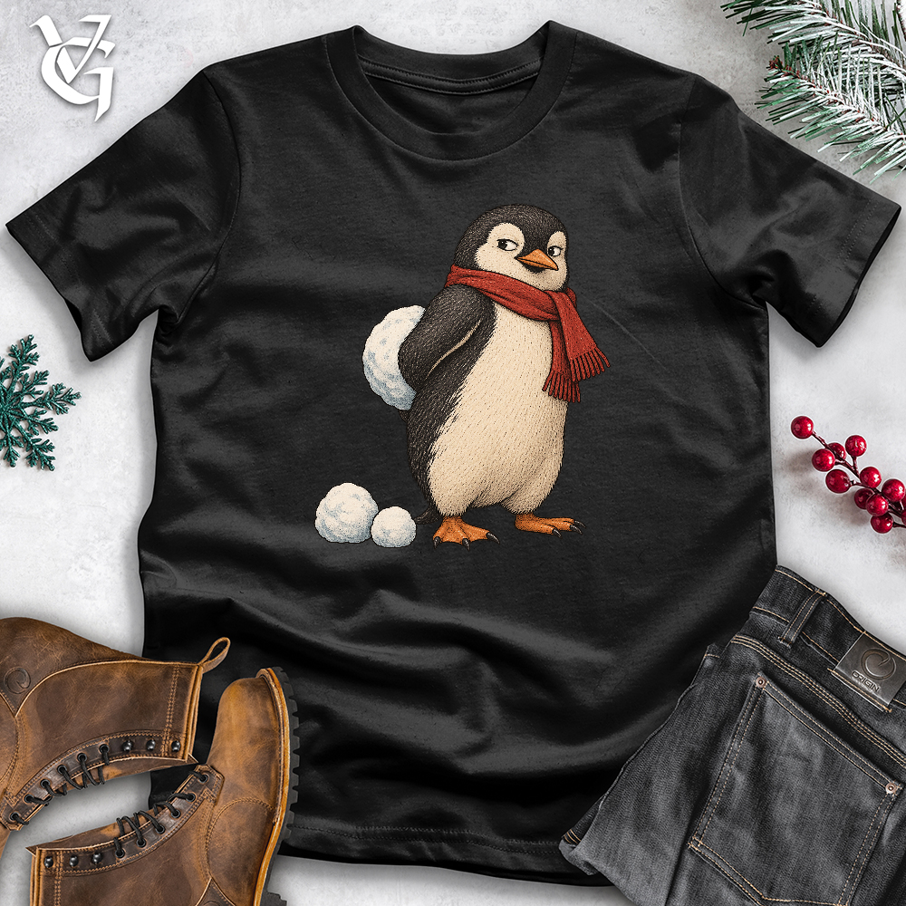 Viking Goods Sneaky Penguin Snowball Softstyle Tee Black / L
