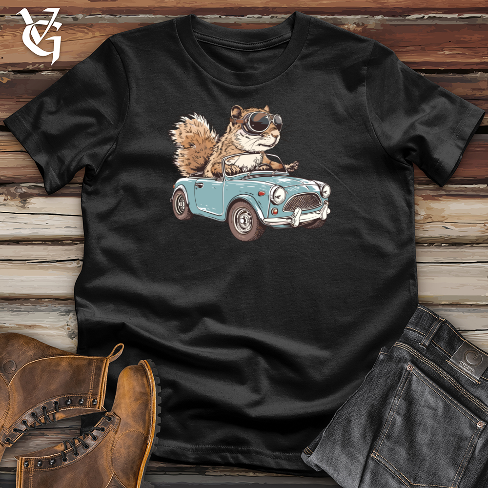 Viking Goods Squirrel Driving Car Softstyle Tee Black / L