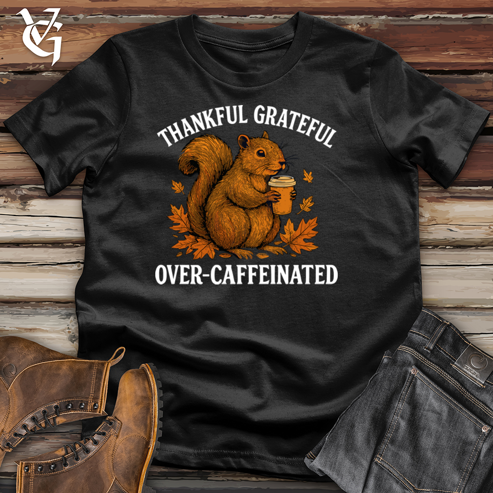 Viking Goods Thankful Grateful Squirrel Softstyle Tee Black / L