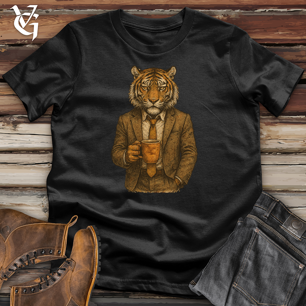 Viking Goods Tiger With Coffee Tee Black / L