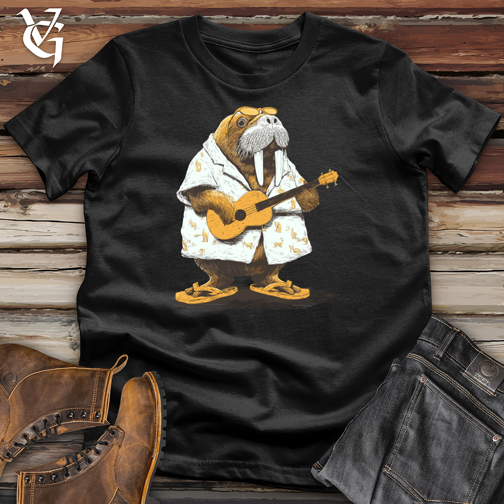 Viking Goods Tropic Walrus Guitarist Softstyle Tee Black / L