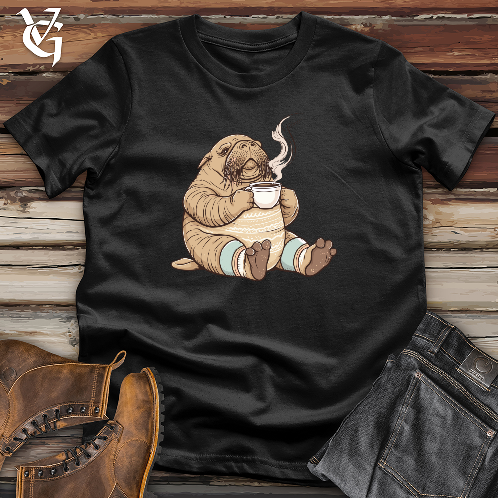 Viking Goods Walrus Cozy Brew Softstyle Tee Black / L
