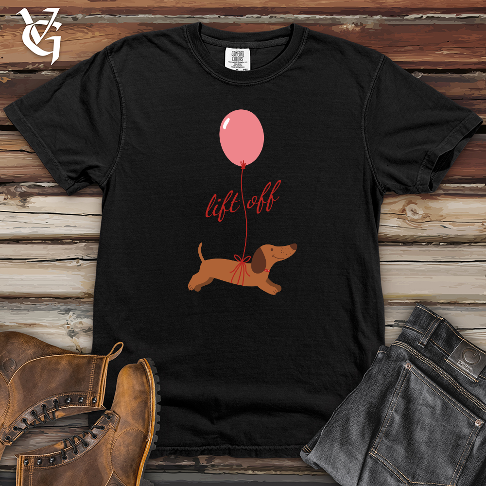 Viking Goods Weiner Dog Lift Off Heavy Cotton Comfort Colors Tee Black / L