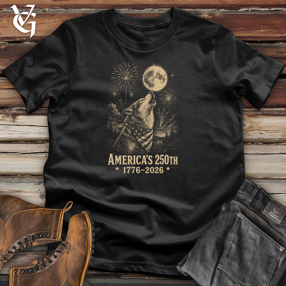 Viking Goods Wolf Howling Fireworks Softstyle Tee Black / L