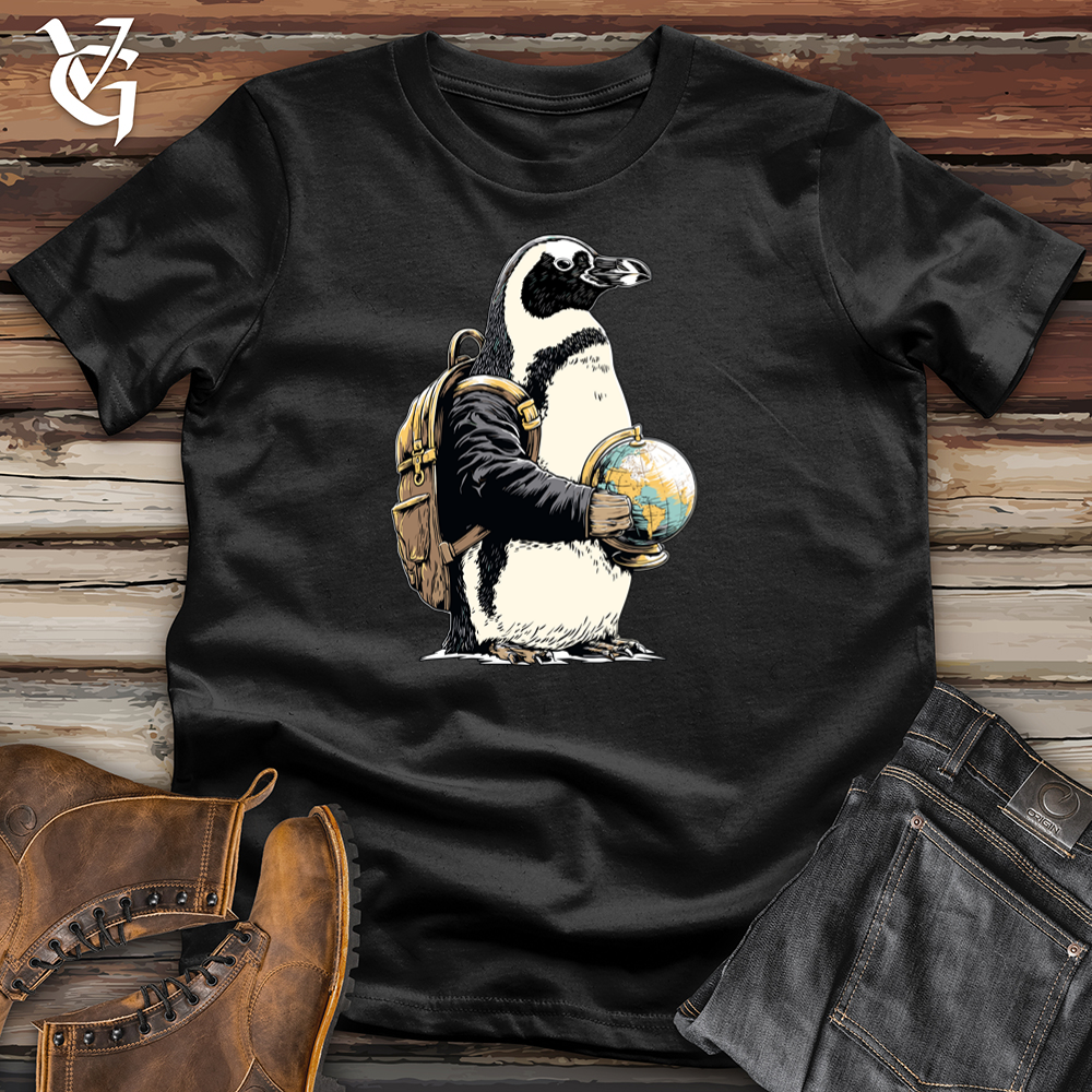 Viking Goods World Traveling Penguin Softstyle Tee Black / L