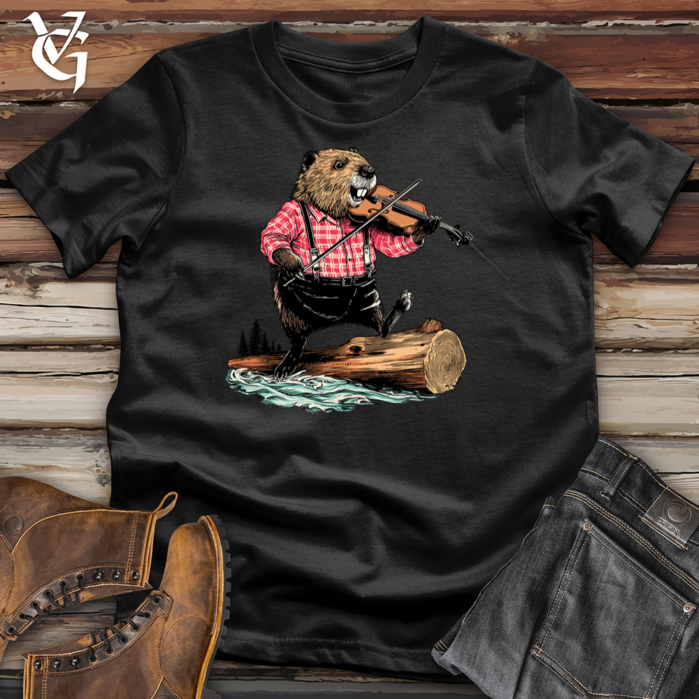 Viking Goods Beaver Playing Violin Softstyle Tee Black / S