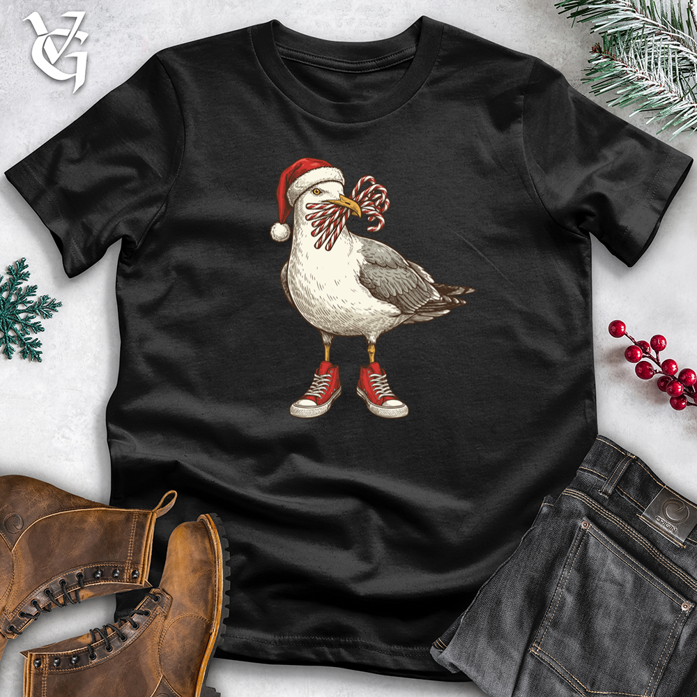 Viking Goods Christmas Seagull Softstyle Tee Black / S