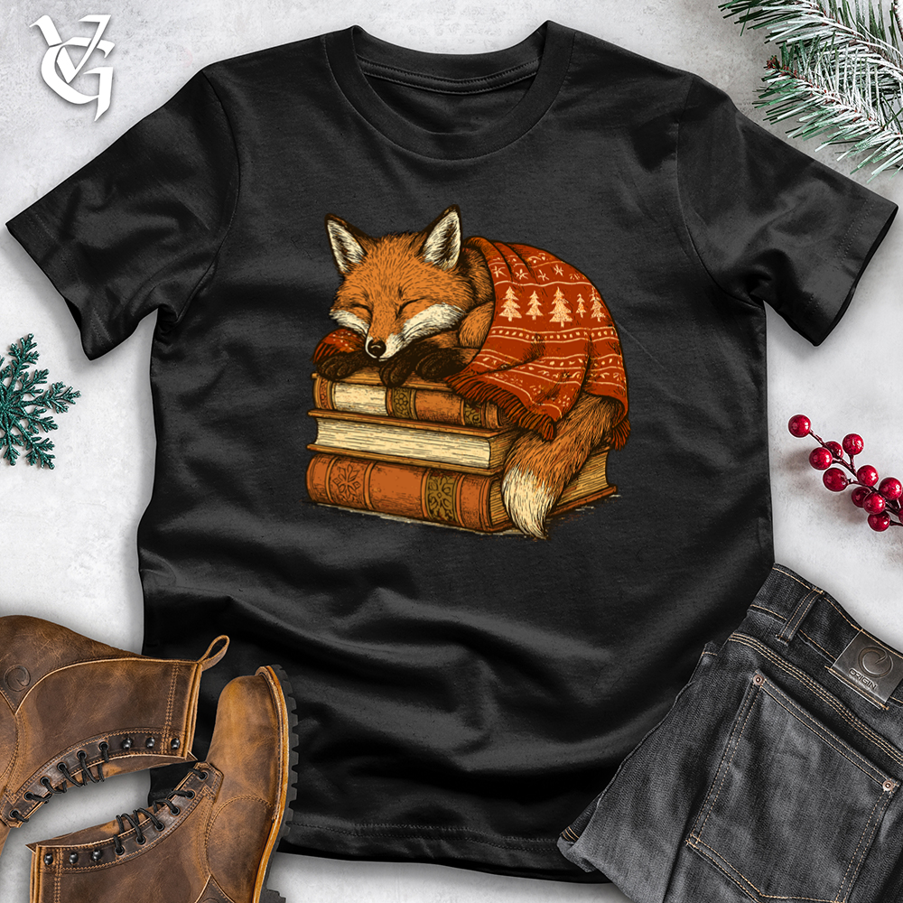 Viking Goods Christmas Sleep Fox Softstyle Tee Black / S