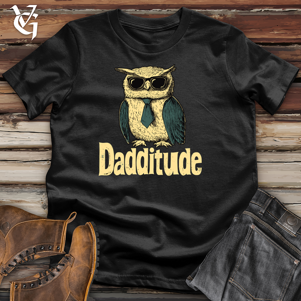 Viking Goods Dadditude Owl 2 Softstyle Tee Black / S