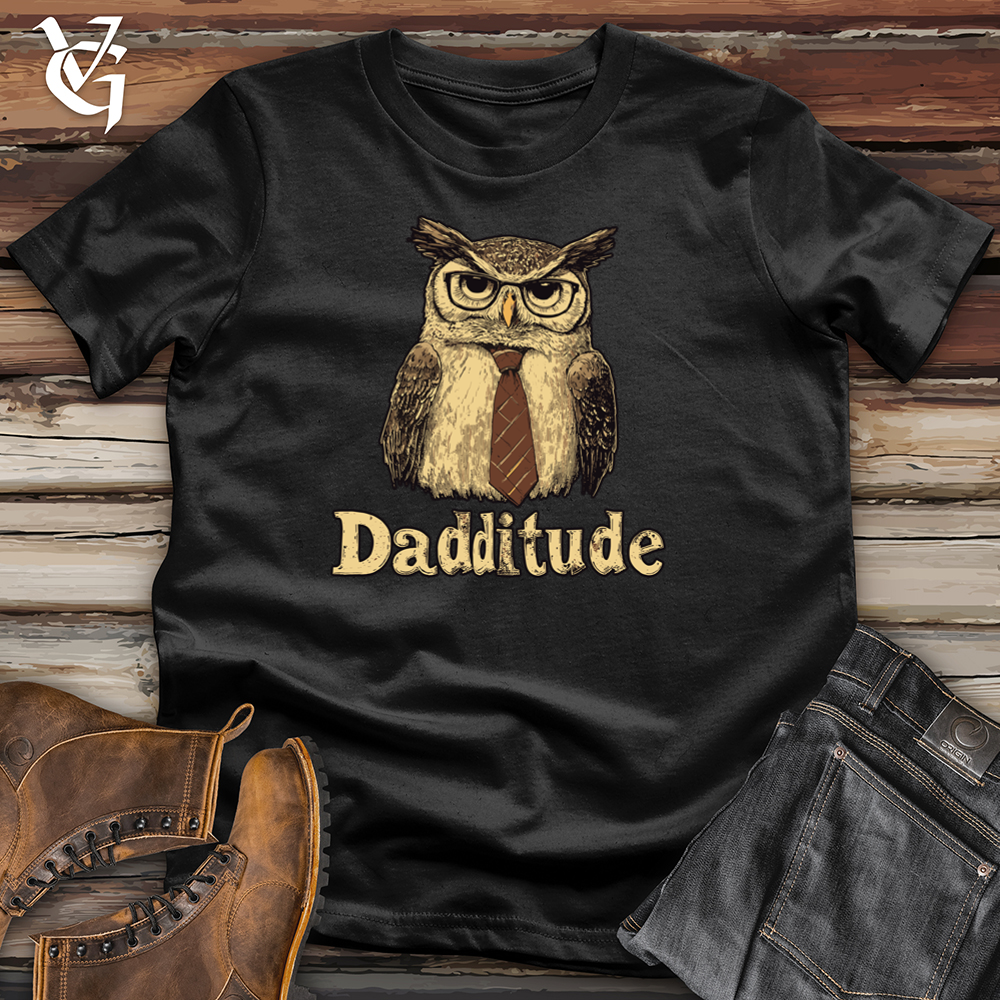 Viking Goods Dadditude Owl Softstyle Tee Black / S