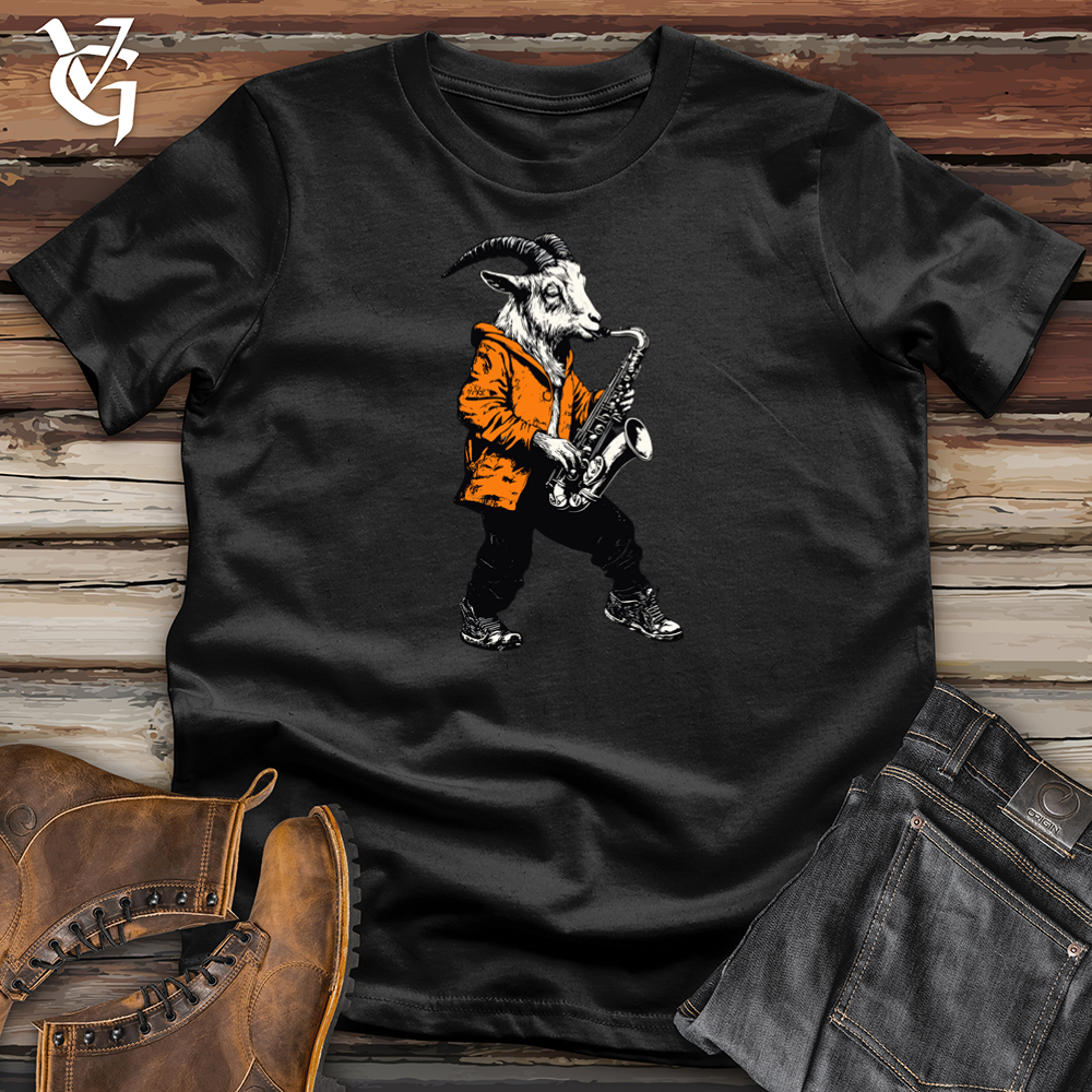 Viking Goods Goat Sax Softstyle Tee Black / S