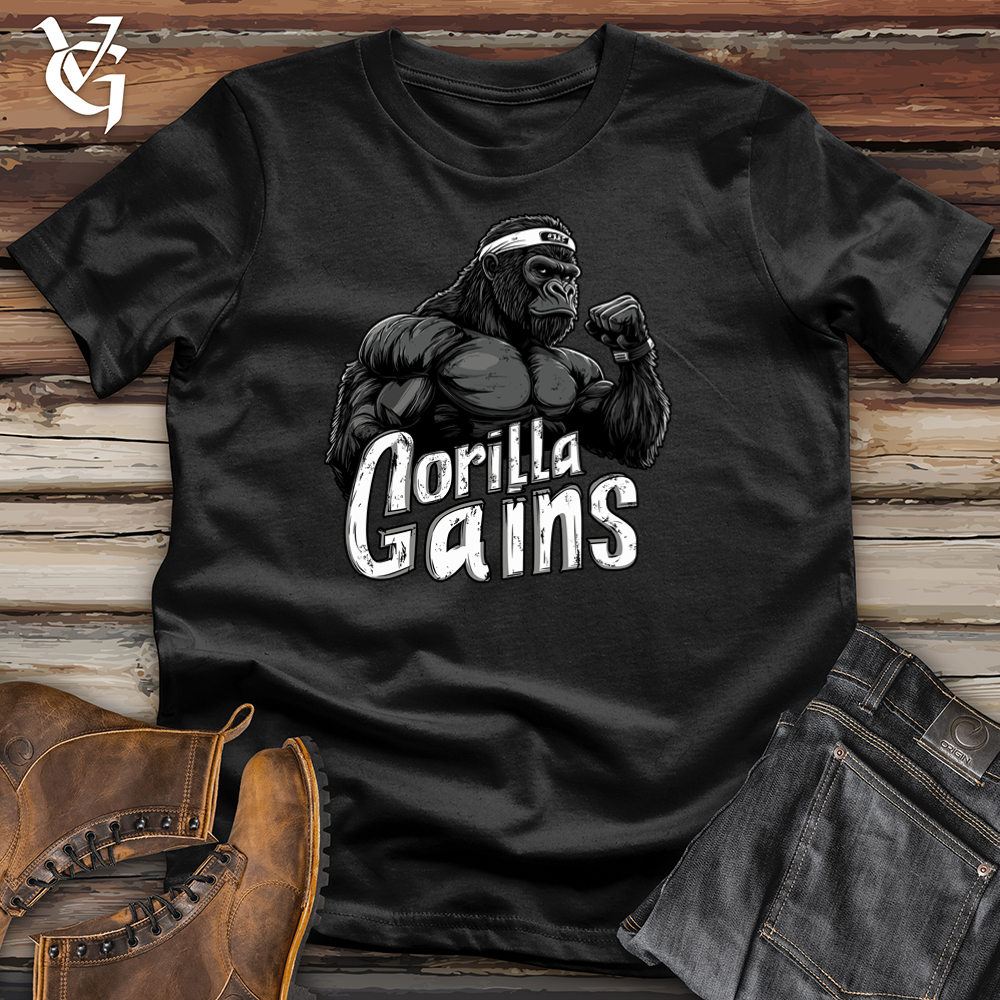 Viking Goods Gorilla Gains Softstyle Tee Black / S