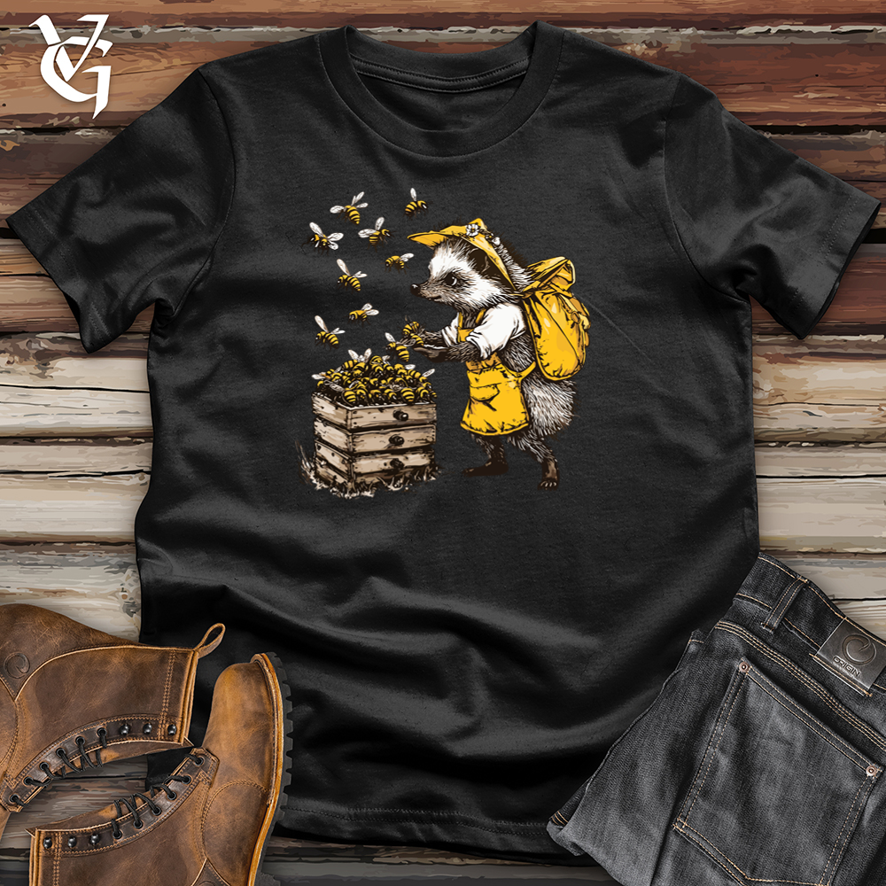 Viking Goods Hedgehog and Honey Bee Softstyle Tee Black / S