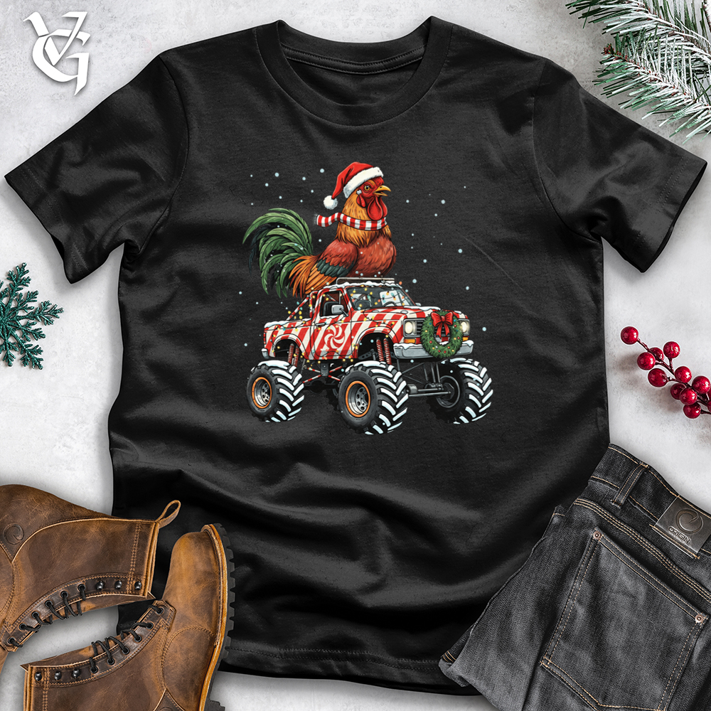 Viking Goods Holiday Chicken With Monster Truck Softstyle Tee Black / S