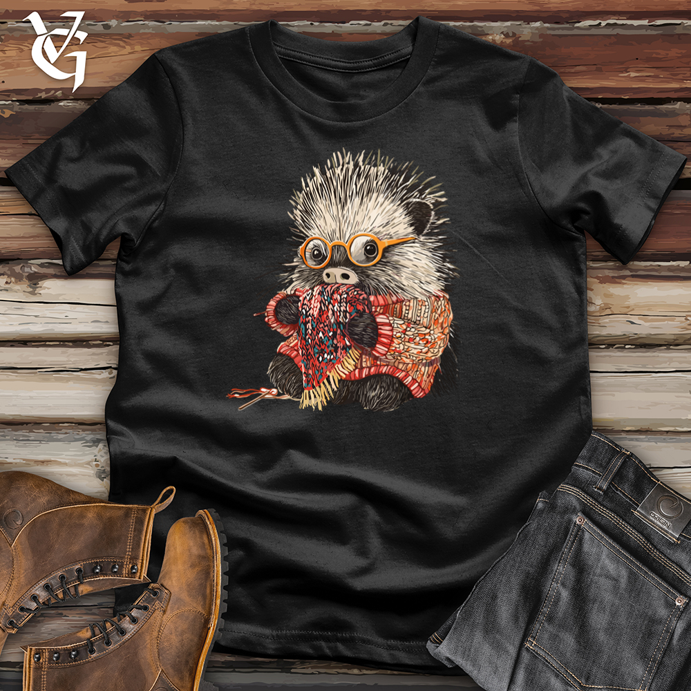 Viking Goods Knitting Hedgehog Softstyle Tee Black / S