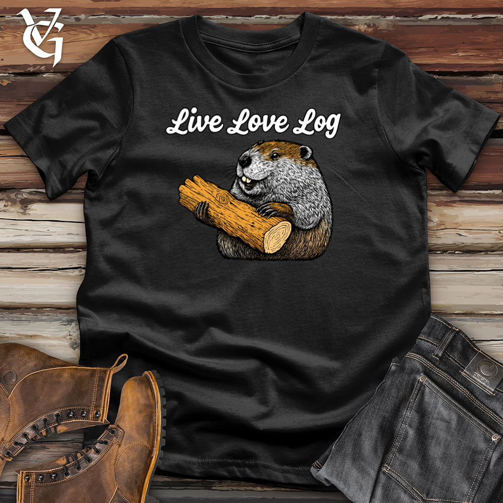 Viking Goods Live Love Log Beaver Softstyle Tee Black / S
