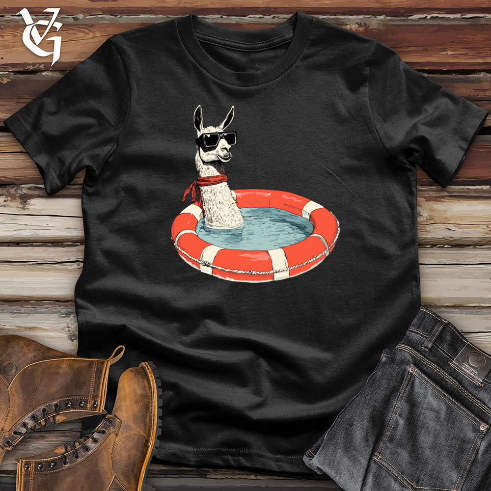 Viking Goods Llama Dressed as a Lifeguard Softstyle Tee Black / S