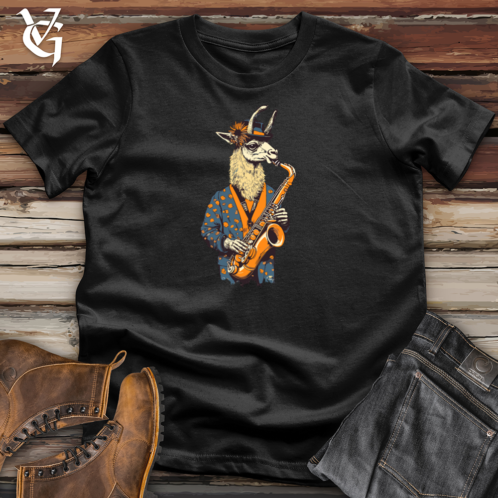 Viking Goods Llama Saxaphone Softstyle Tee Black / S