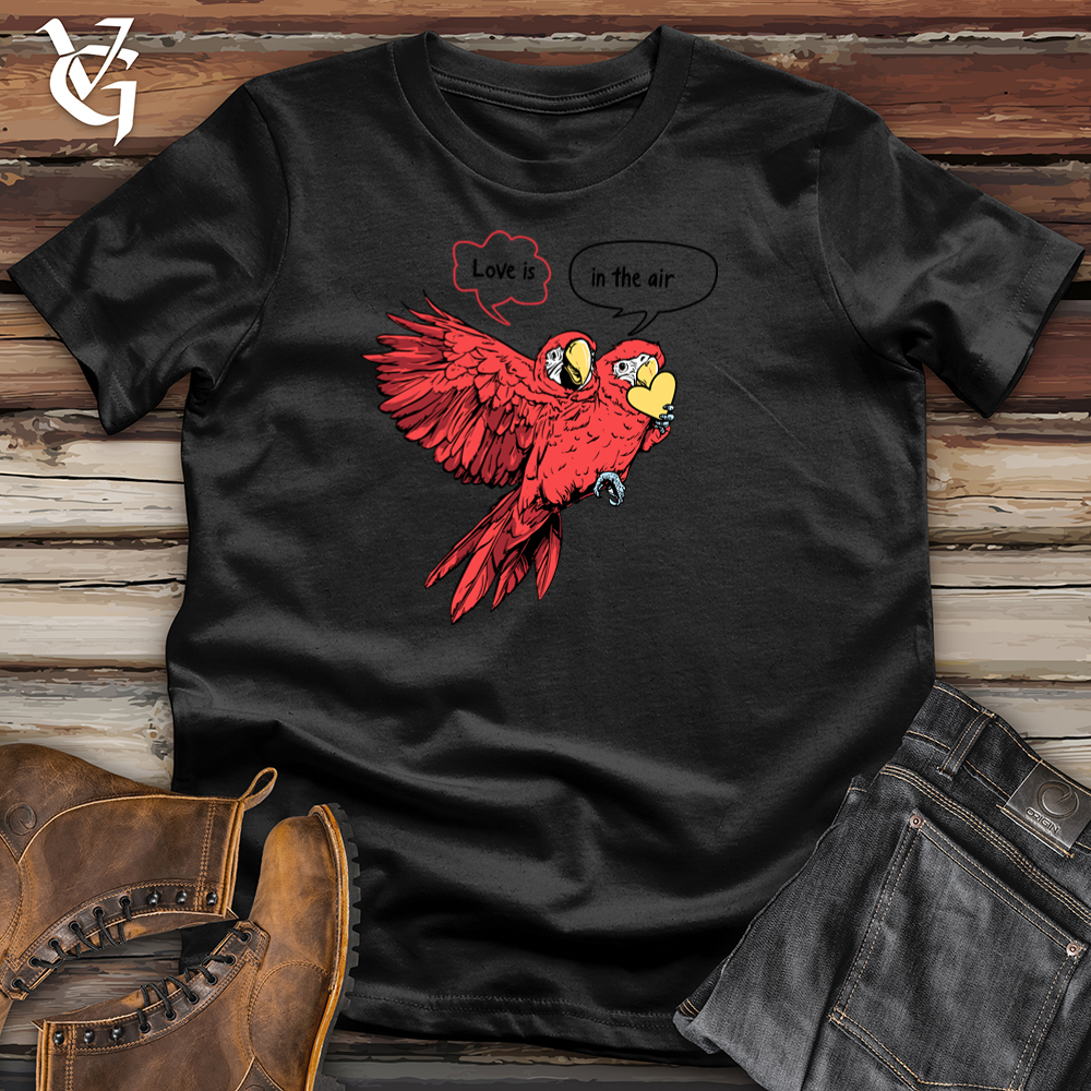 Viking Goods Love Is In The Air Parrots Softstyle Tee Black / S