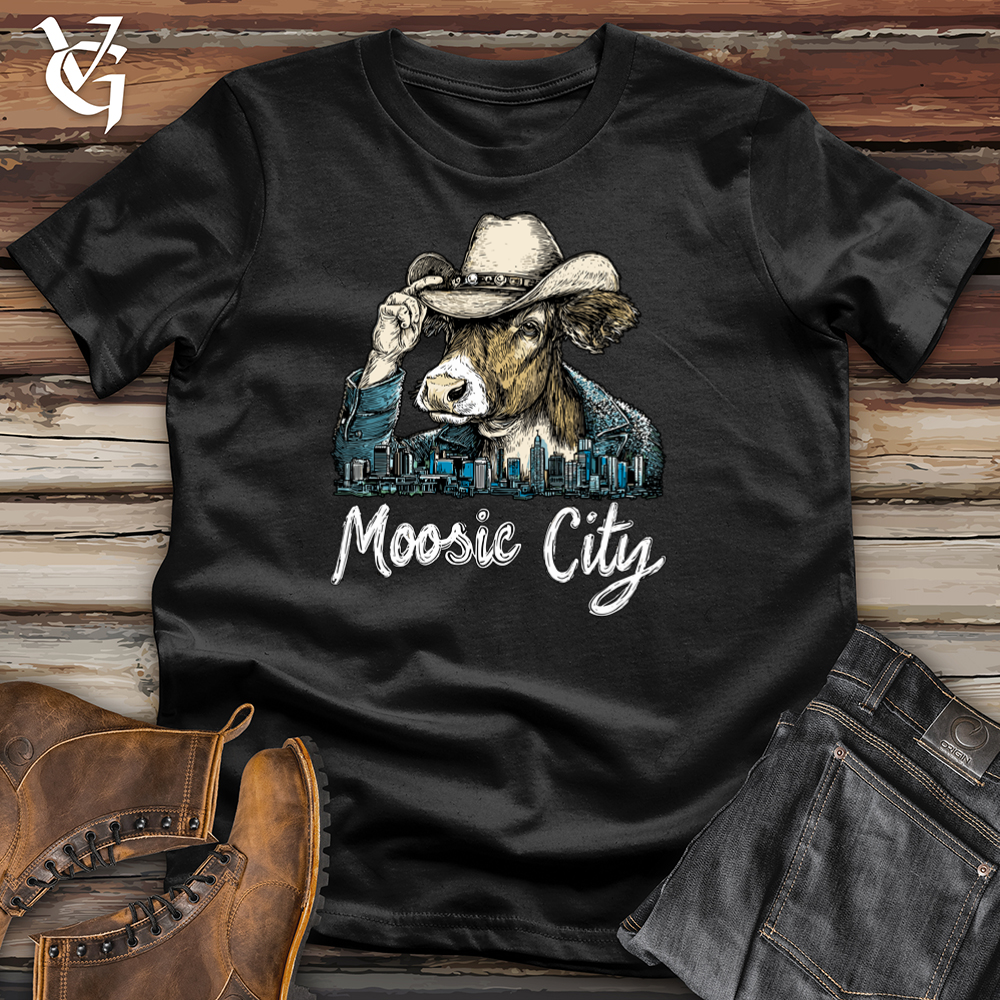 Viking Goods Moosic City Cow Softstyle Tee Black / S