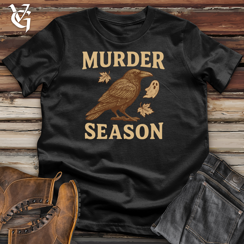 Viking Goods Murder Season Raven Ghost Softstyle Tee Black / S