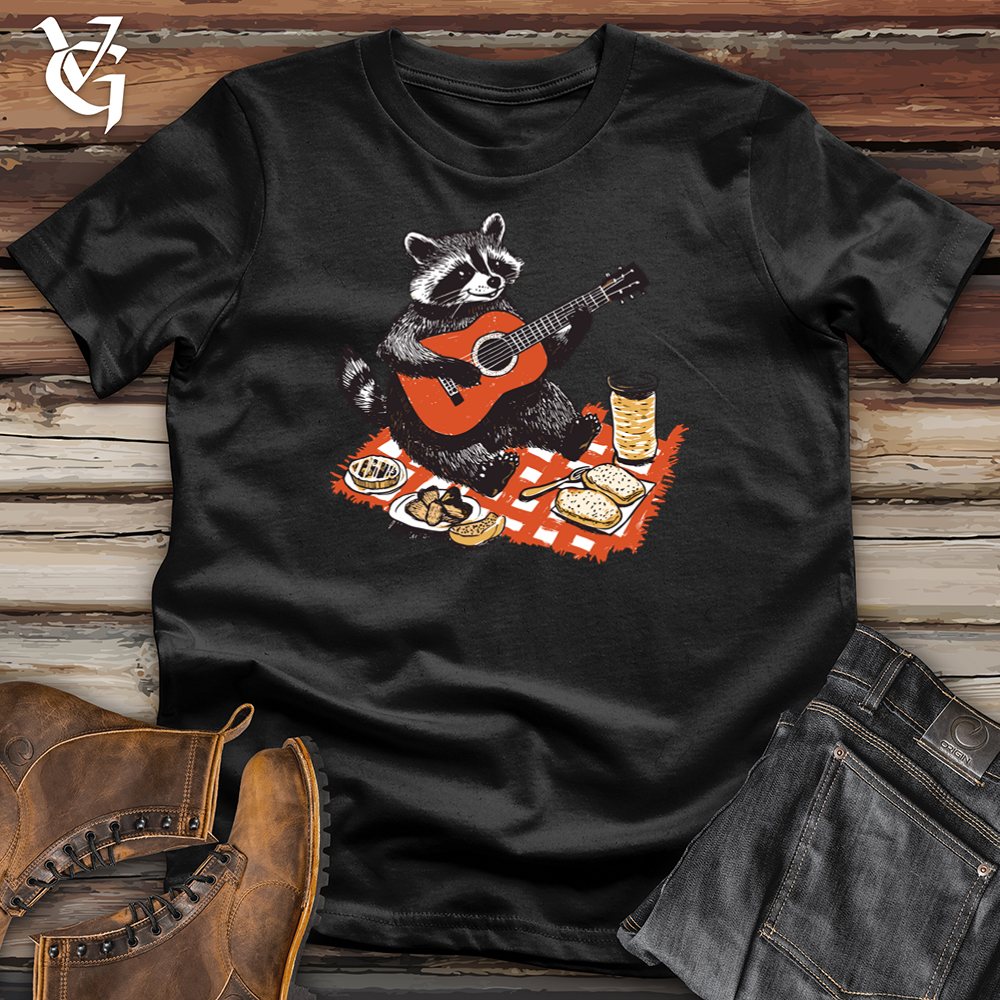 Viking Goods Raccoon Picknick Guitarist Softstyle Tee Black / S