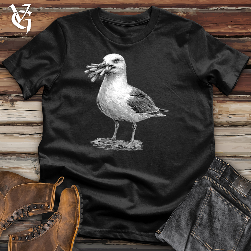 Viking Goods Seagull With French Fries Softstyle Tee Black / S