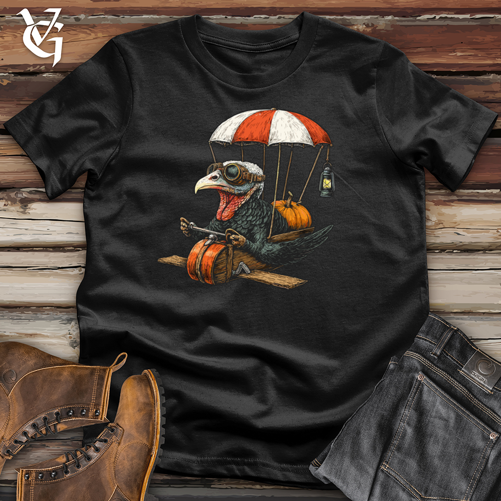 Viking Goods Turkey Pumpkin Delivery Softstyle Tee Black / S
