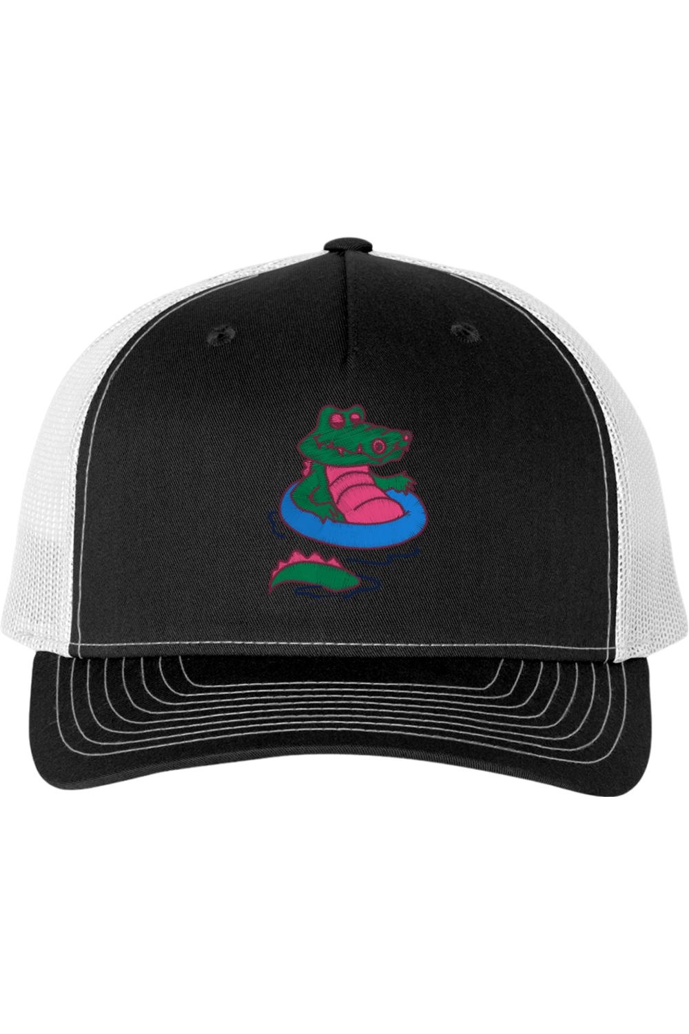 Viking Goods Gator Chillin Embroidered Trucker Cap Black/ White