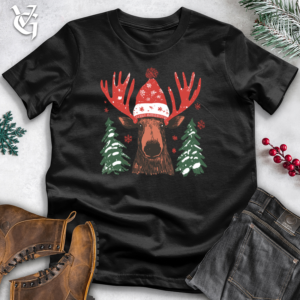 Viking Goods Merry &amp; Bright Moose Softstyle Tee Black / XS