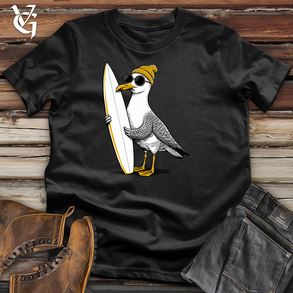 Viking Goods Surfing Seagull Softstyle Tee Black / XS