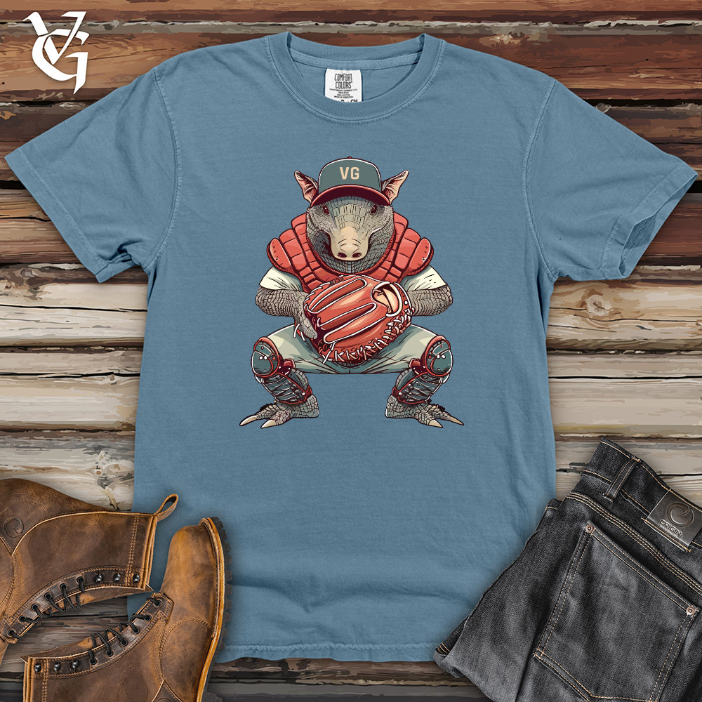 Viking Goods Armadillo Catcher's Stance Heavy Cotton Comfort Colors Tee Blue Jean / L