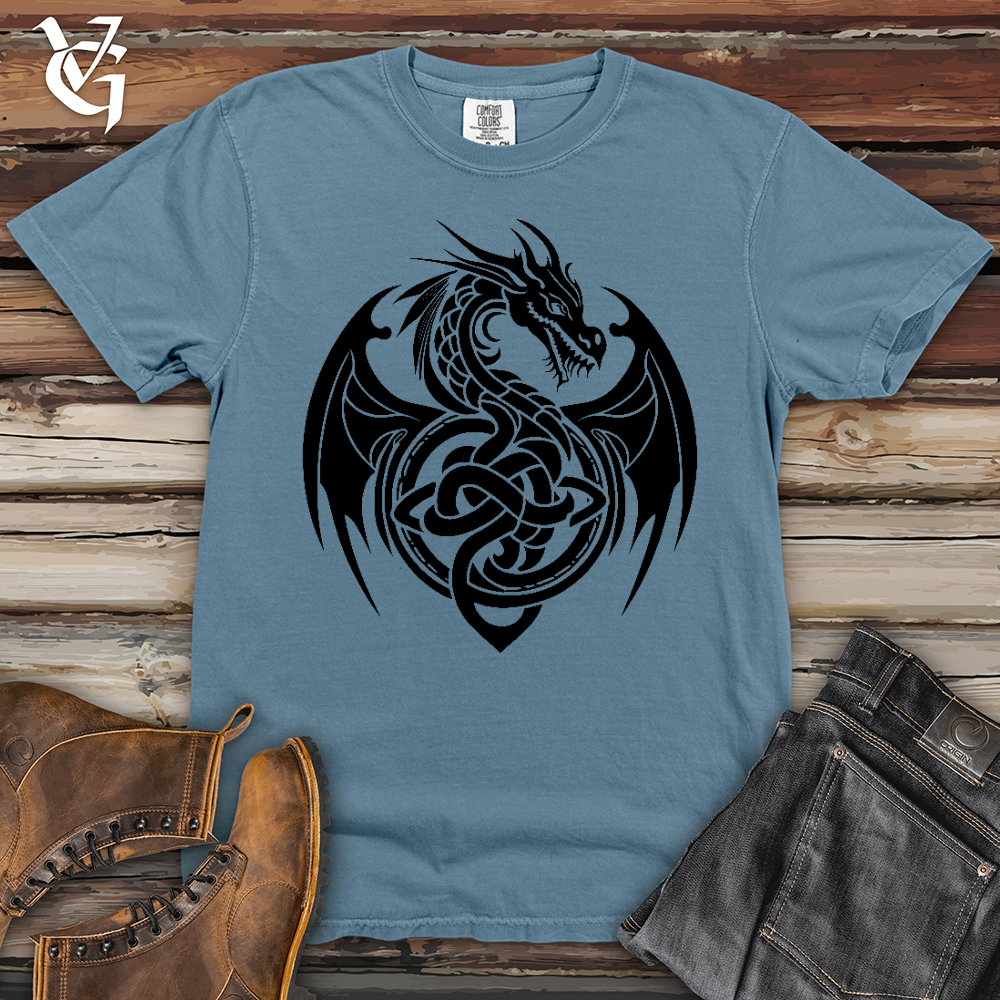 Viking Goods Celtic Rust Dragon Heavy Cotton Comfort Colors Tee Blue Jean / L