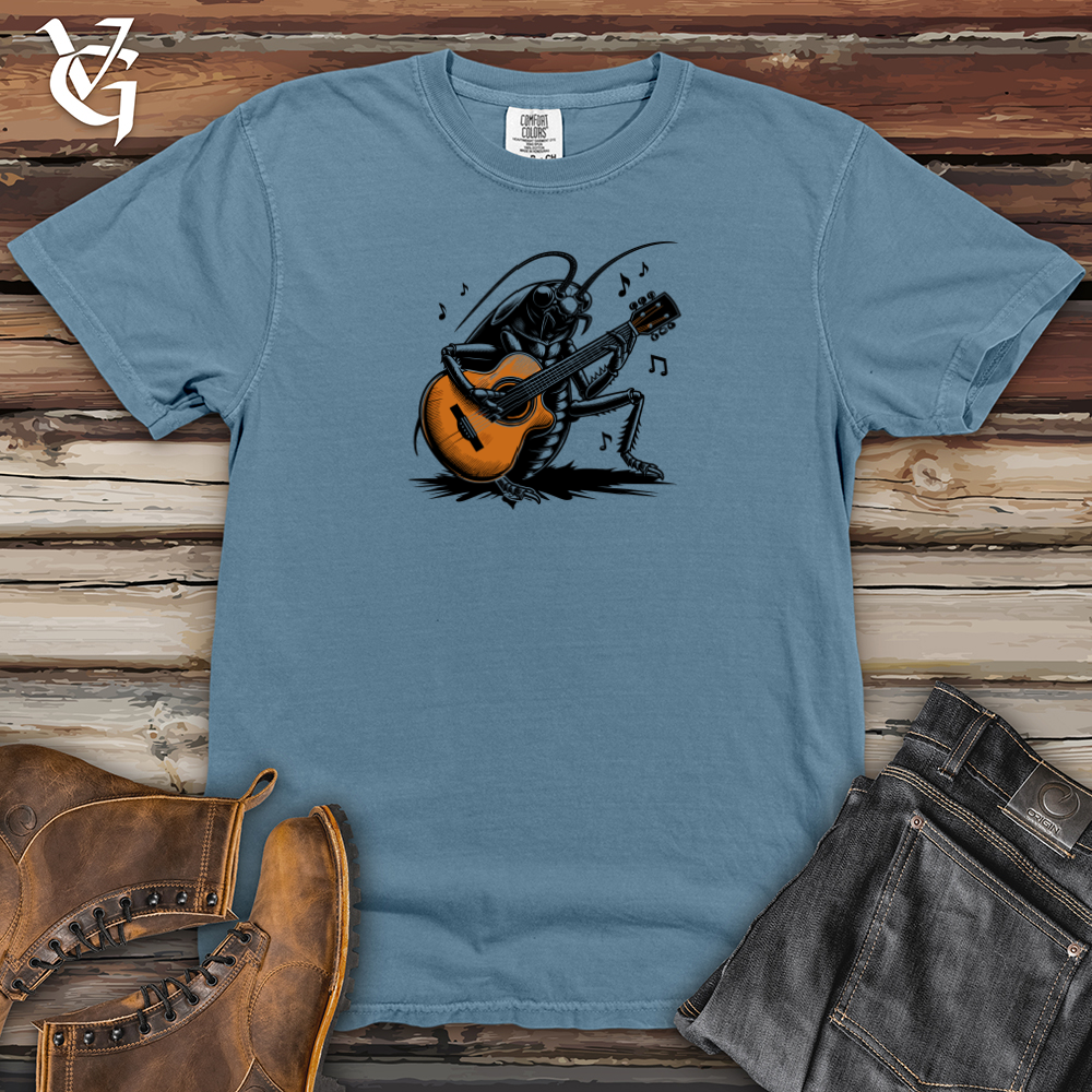 Viking Goods Cockroach Holding a Guitar Heavy Cotton Comfort Colors Tee Blue Jean / L