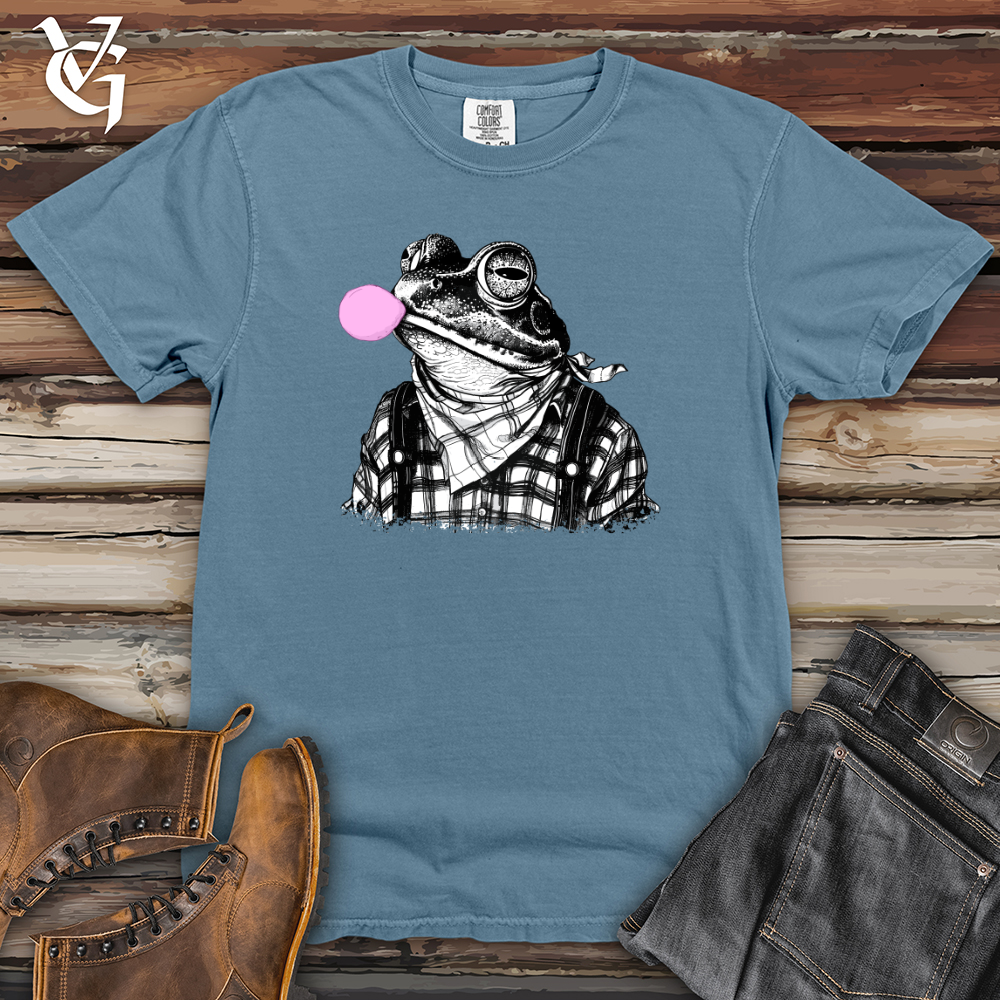 Viking Goods Frog Bubble Gum Heavy Cotton Comfort Colors Tee Blue Jean / L