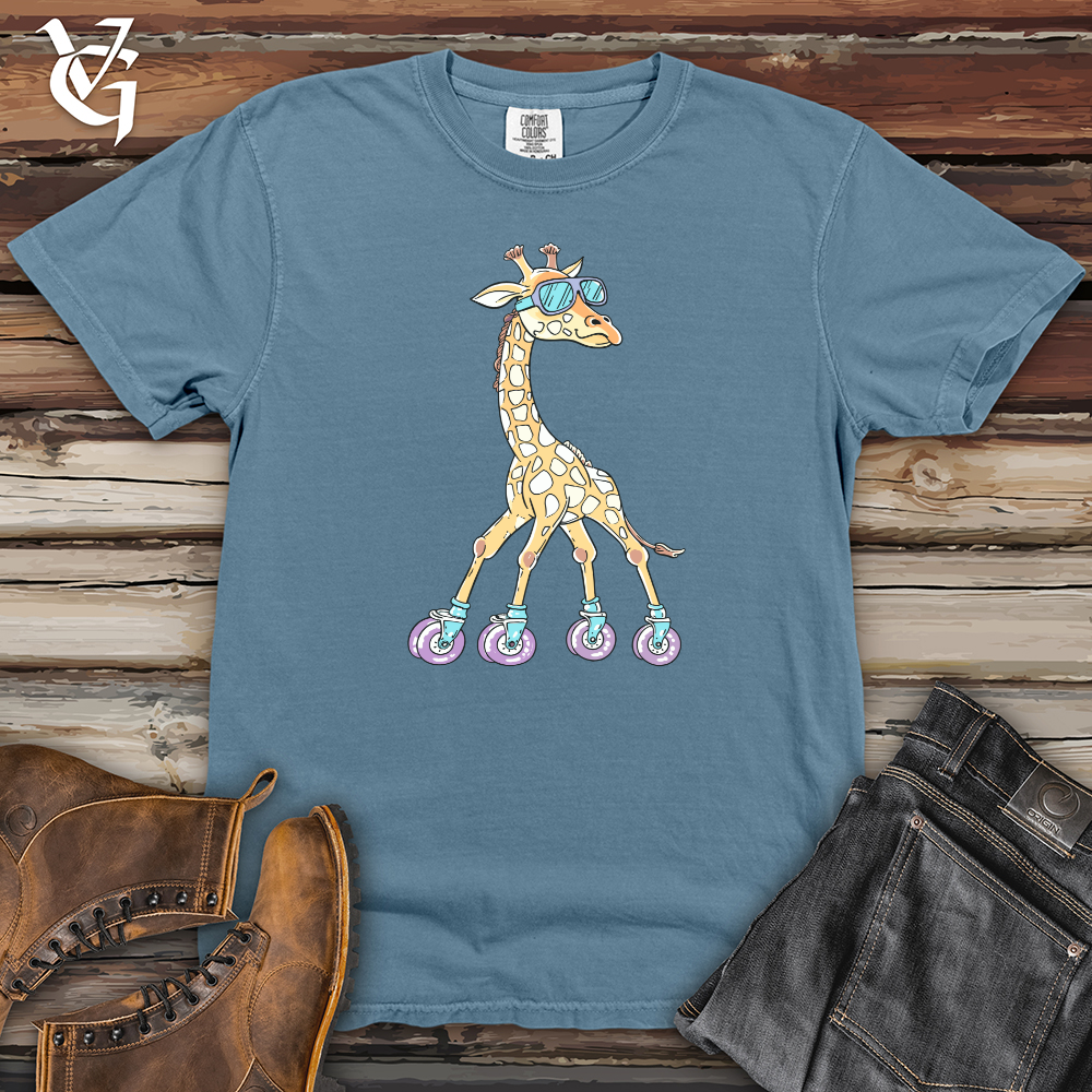 Viking Goods Giraffe Skating Heavy Cotton Comfort Colors Tee Blue Jean / L