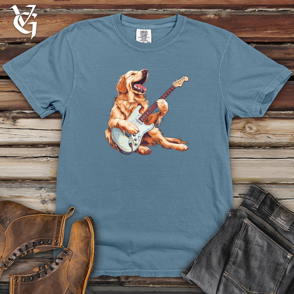 Viking Goods Golden Retriever Rockstar Heavy Cotton Comfort Colors Tee Blue Jean / L