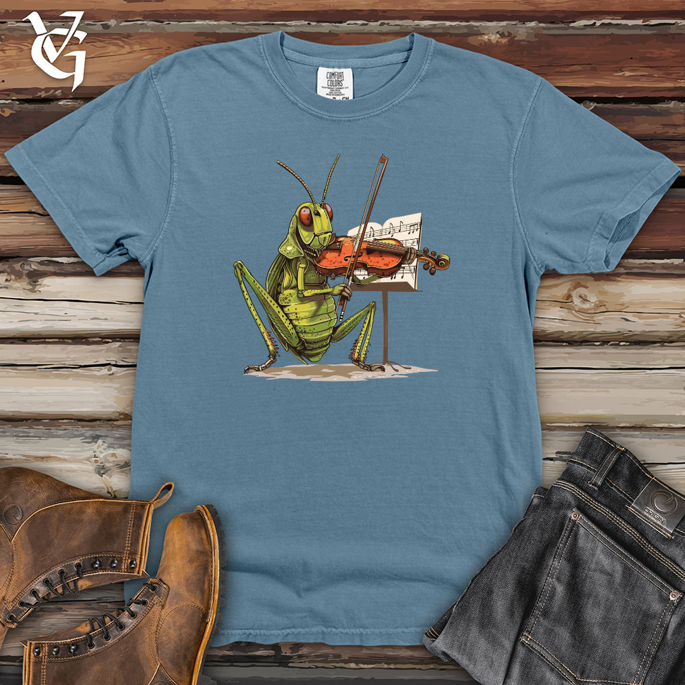 Viking Goods Grasshopper Violin Virtuoso Heavy Cotton Comfort Colors Tee Blue Jean / L