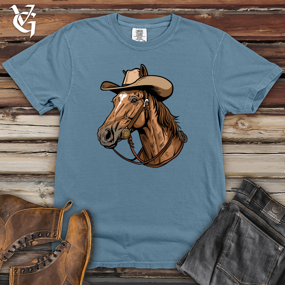 Viking Goods Horse Cowboy Heavy Cotton Comfort Colors Tee Blue Jean / L