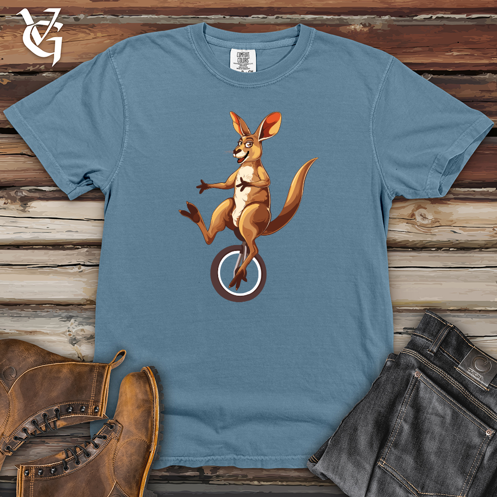 Viking Goods Kangaroo Unicycle Joy Heavy Cotton Comfort Colors Tee Blue Jean / L