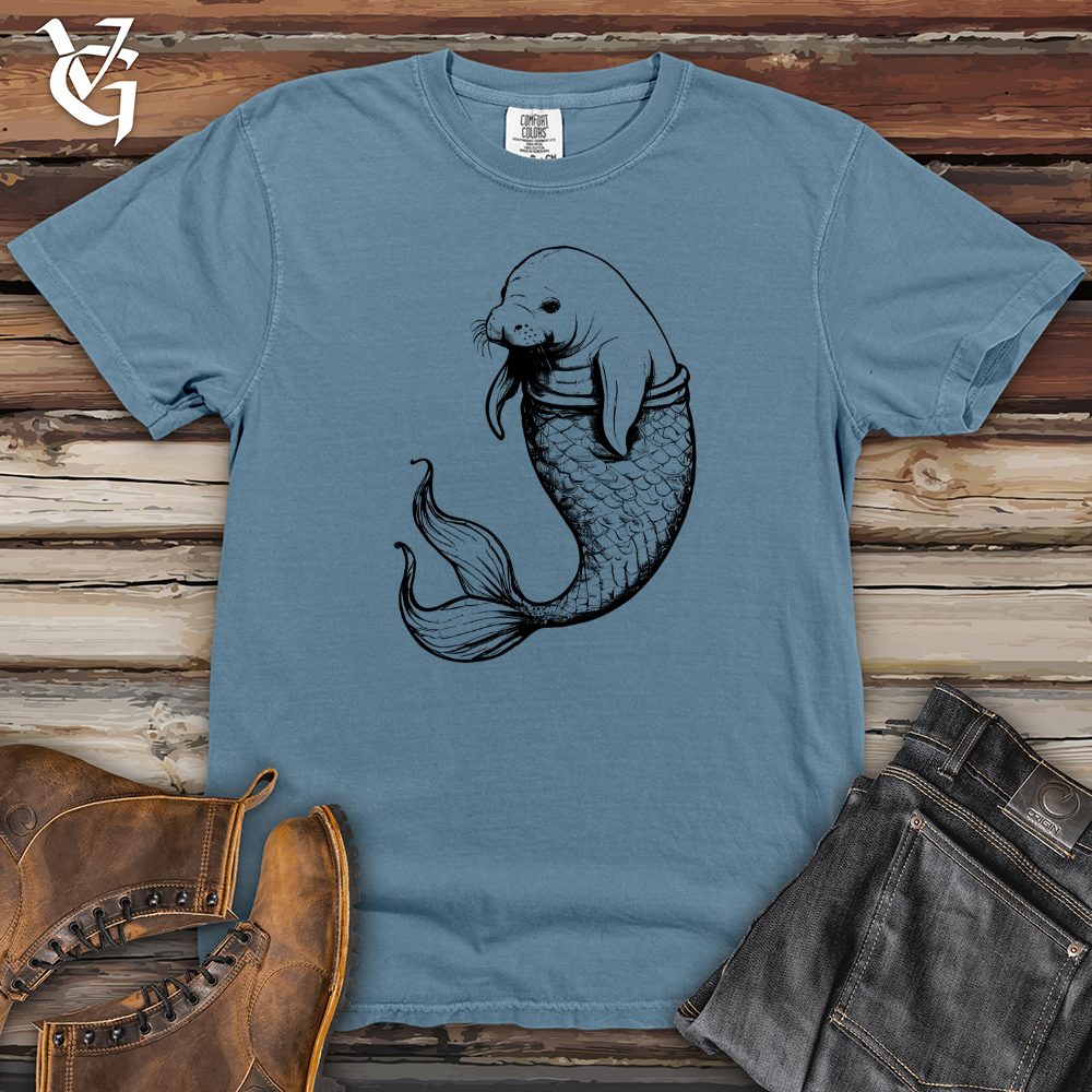 Viking Goods Manatee Mermaid Heavy Cotton Comfort Colors Tee Blue Jean / L