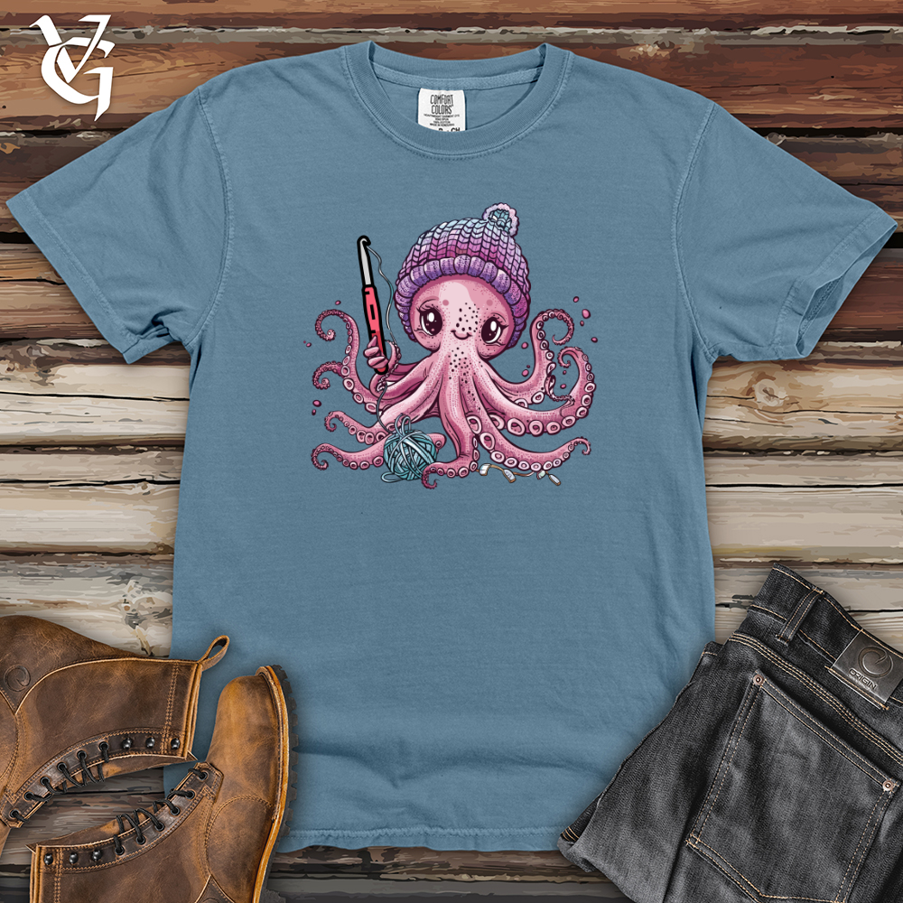 Viking Goods Octopus Crochet Heavy Cotton Comfort Colors Tee Blue Jean / L