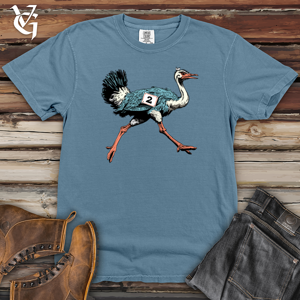 Viking Goods Ostrich Marathon Sprint Heavy Cotton Comfort Colors Tee Blue Jean / L