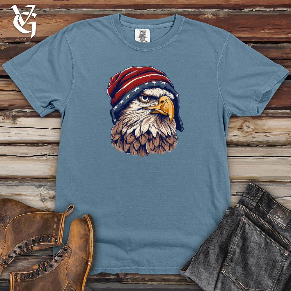 Viking Goods Retro Beanie Wearing Eagle Heavy Cotton Comfort Colors Tee Blue Jean / L
