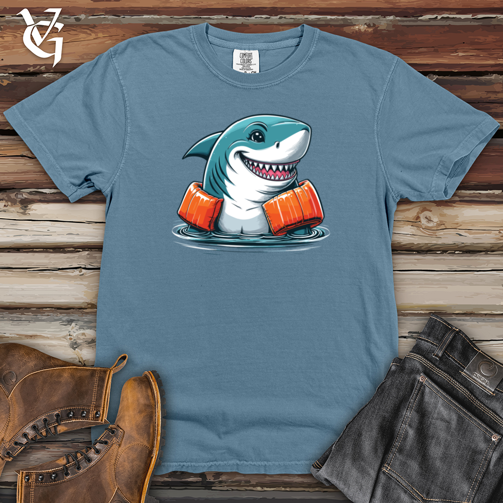 Viking Goods Shark Floaties Heavy Cotton Comfort Colors Tee Blue Jean / L