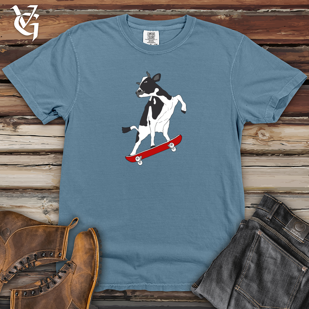 Viking Goods Skateboarding Cow Heavy Cotton Comfort Colors Tee Blue Jean / L