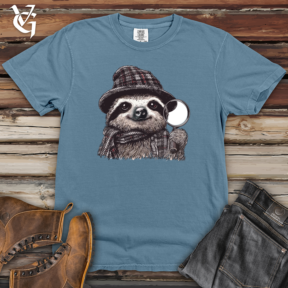 Viking Goods Sloth Detective Heavy Cotton Comfort Colors Tee Blue Jean / L