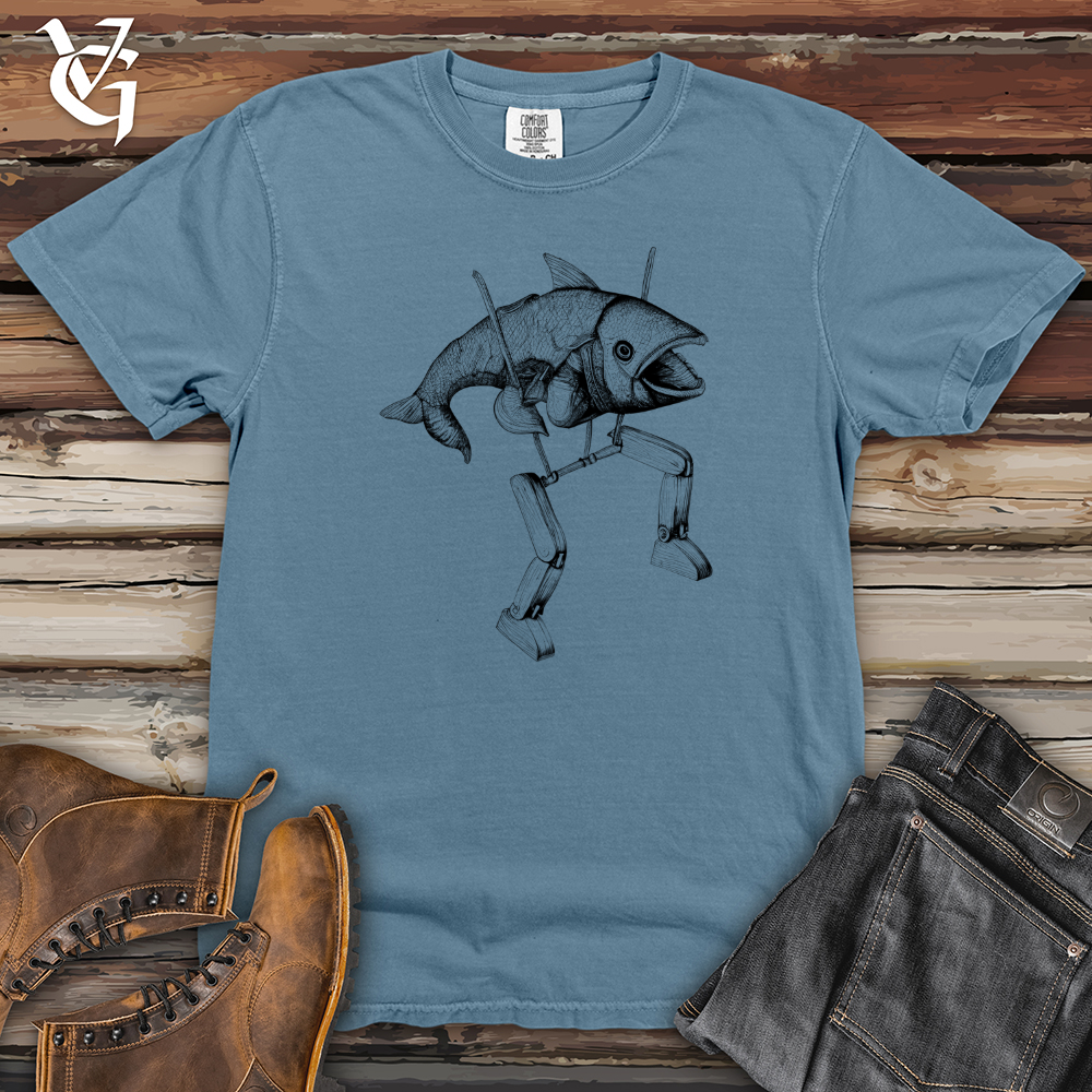 Viking Goods Walking Fish Heavy Cotton Comfort Colors Tee Blue Jean / L