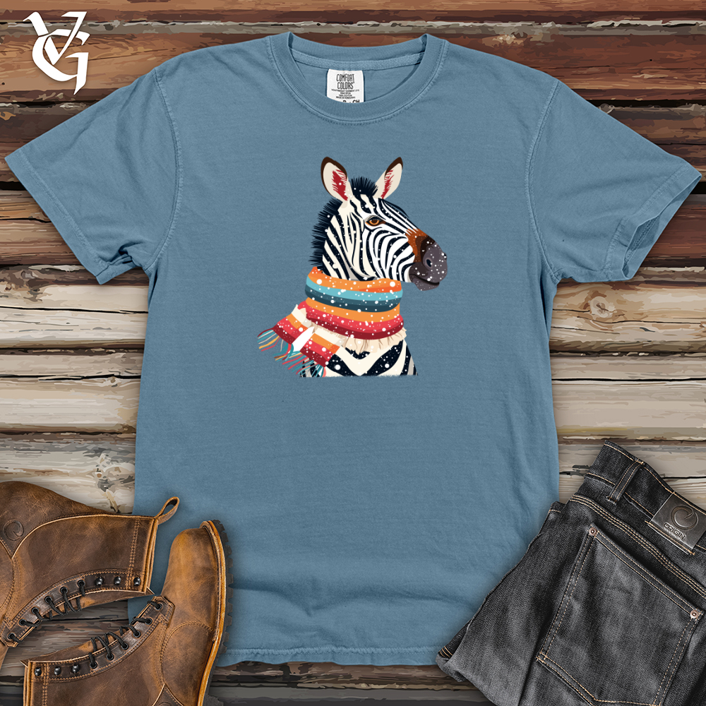 Viking Goods Zebra Striped Elegance Heavy Cotton Comfort Colors Tee Blue Jean / L