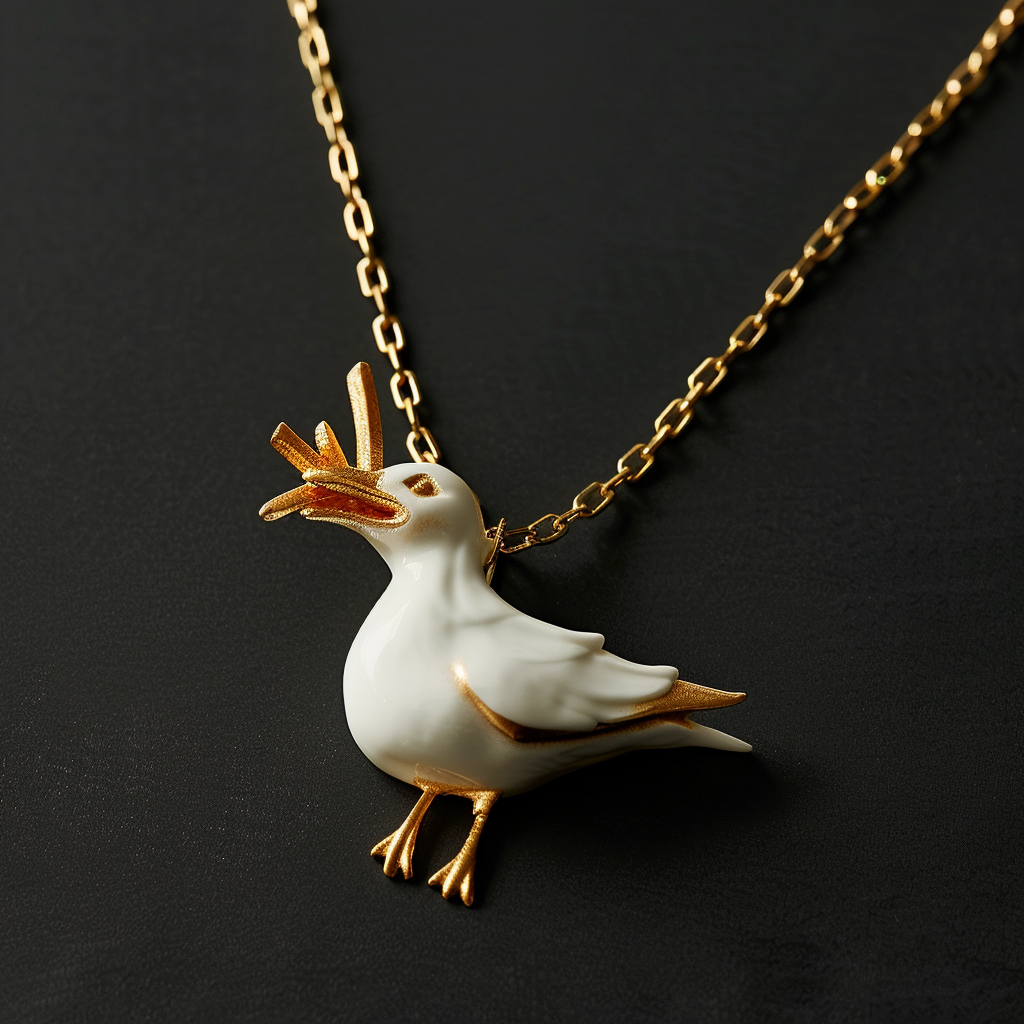 Viking Goods Boardwalk Sea Gull Gold Necklace